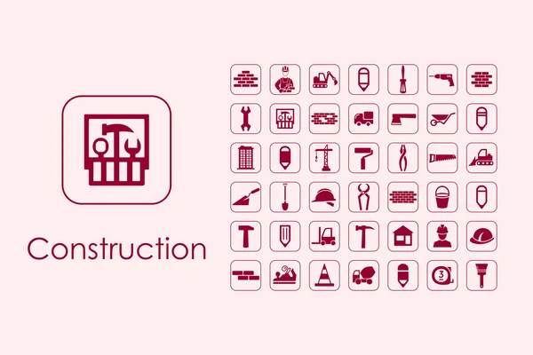 Set of construction simple icons — Stock Vector