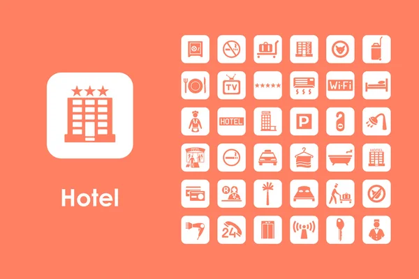 Reihe einfacher Hotelsymbole — Stockvektor