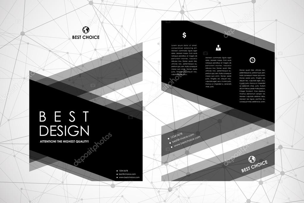 Set of brochure, poster design templates in Molecular structure style