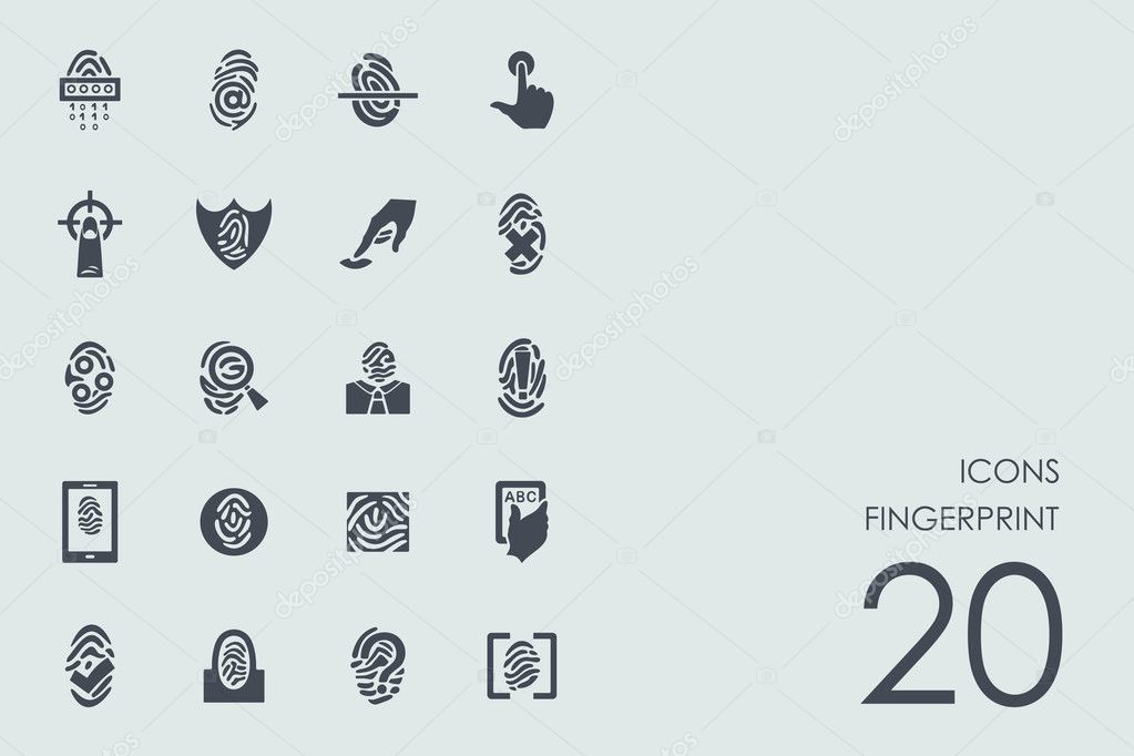 Set of fingerprint icons