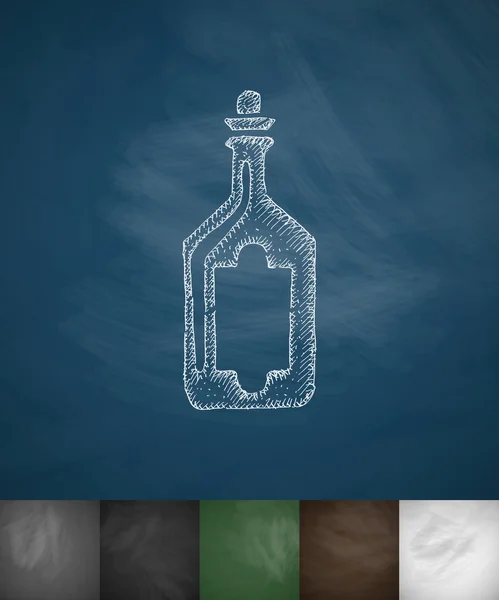 Flaska-ikonen. Svarta tavlan Design — Stock vektor