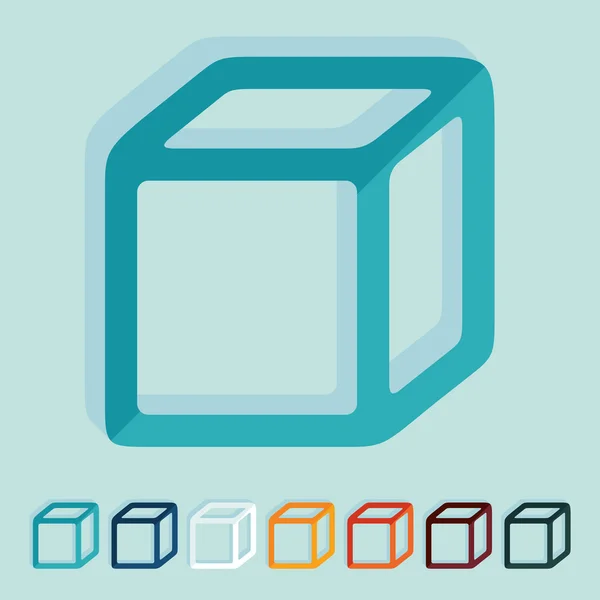 Flat design: cube — Stock Vector