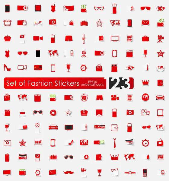 Set de pegatinas de moda — Vector de stock