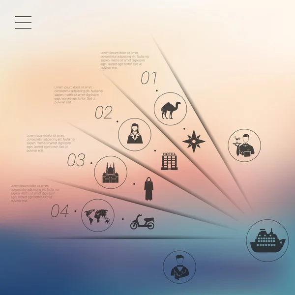 Turismo infográfico tepmlate — Vetor de Stock