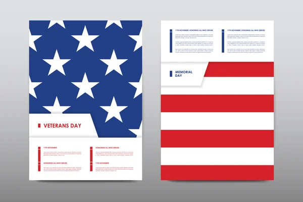 Conjunto de folletos del Día de los Veteranos — Archivo Imágenes Vectoriales