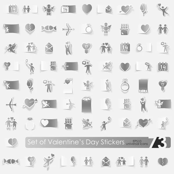 Set of Valentine's Day stickers — Stock Vector