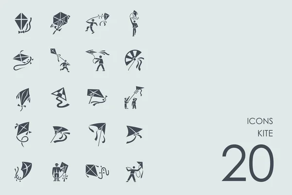 Set van kite pictogrammen — Stockvector