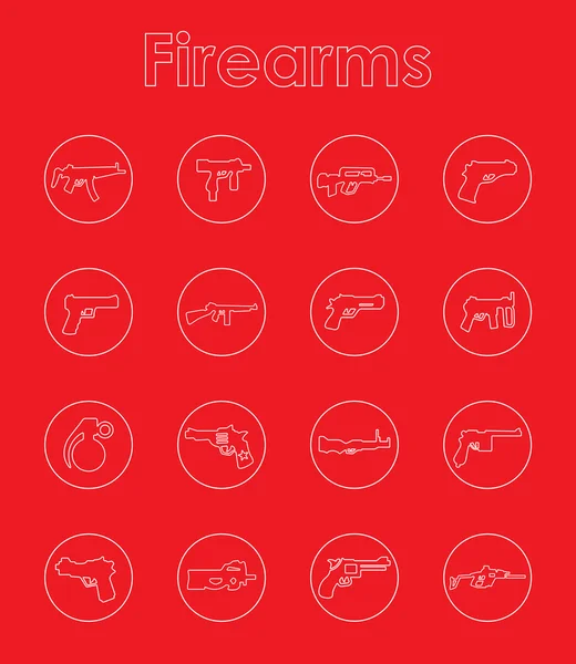 Set of firearms simple icons — Stock Vector