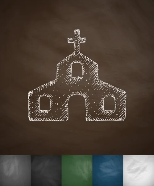 Kerk pictogram. Schoolbord Design — Stockvector