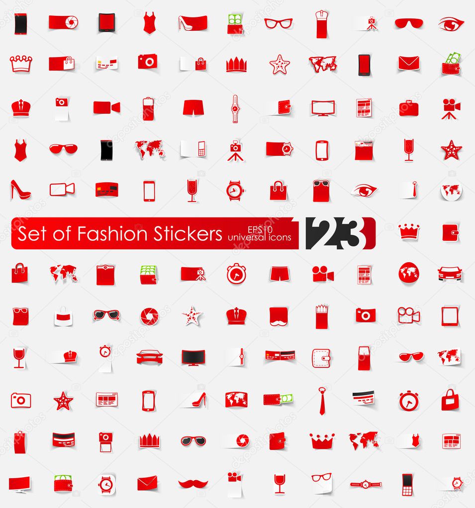 Set of fashion stickers