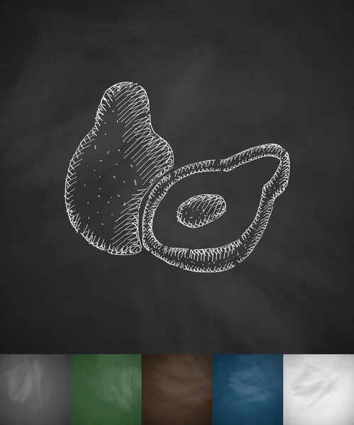 Avocado icon. Chalkboard Design — Stock Vector