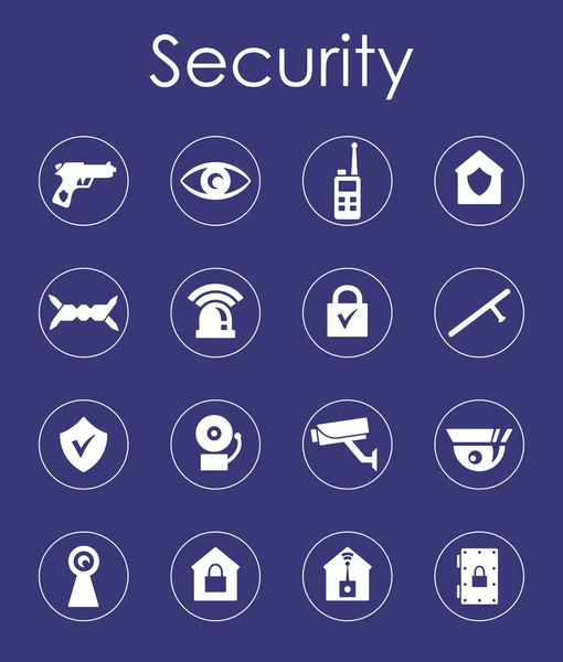 Set van de eenvoudige pictogrammen veiligheid — Stockvector