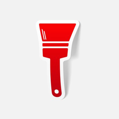 gerçekçi tasarım kırmızı boya fırçası