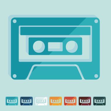 mavi arka plan üzerinde renkli audiocassette