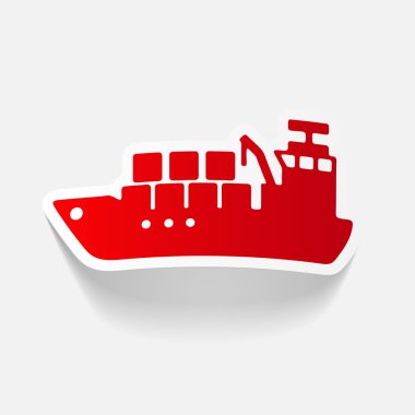 gerçekçi tasarım kırmızı kargo gemisi