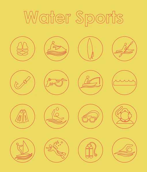 Av vatten sport ikoner — Stock vektor