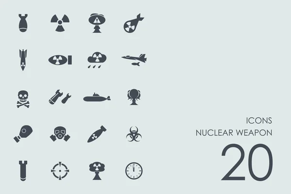 Sada ikon jaderných zbraní — Stockový vektor