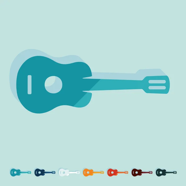 Blue guitar on color background — Stock vektor