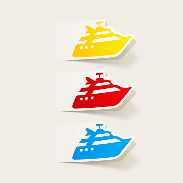 Yacht a colori di design realistico — Vettoriale Stock