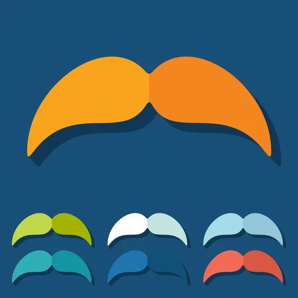 Color mustache on blue background — Stock vektor