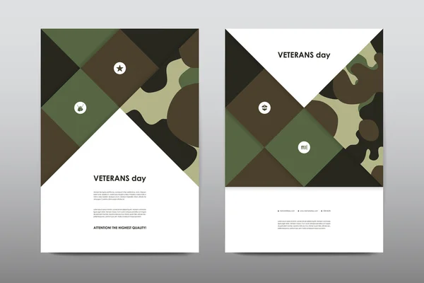 Conjunto de folleto del Día de los Veteranos — Archivo Imágenes Vectoriales