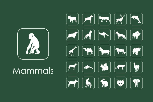 Conjunto de iconos de mamíferos — Archivo Imágenes Vectoriales