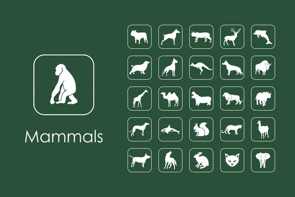 Set van zoogdieren pictogrammen — Stockvector