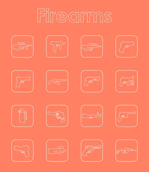 Набор значков огнестрельного оружия — стоковый вектор