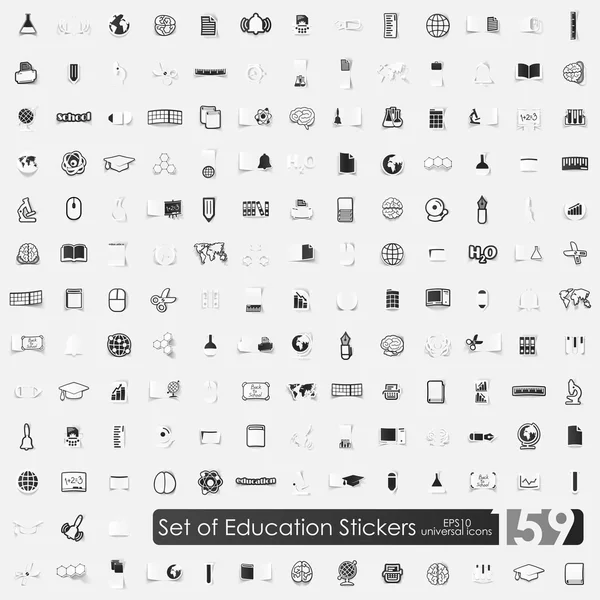 Set of education stickers — Stock Vector