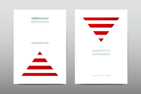 Set of Veterans Day brochure — Stock Vector