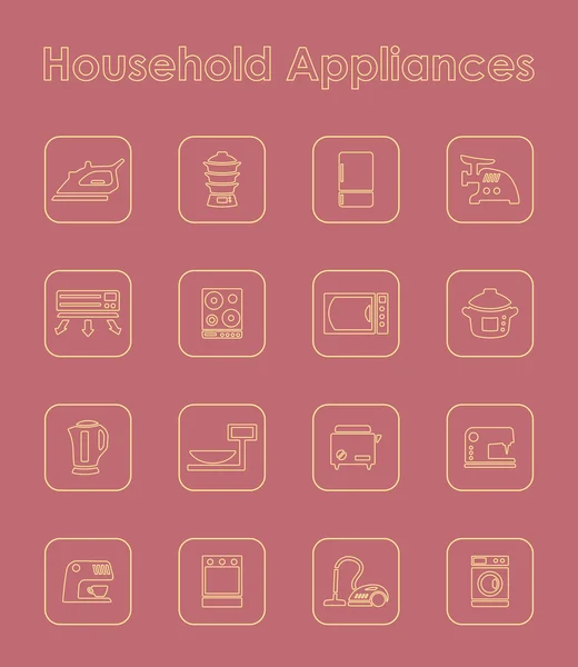 Zestaw ikon urządzeń gospodarstwa domowego — Wektor stockowy