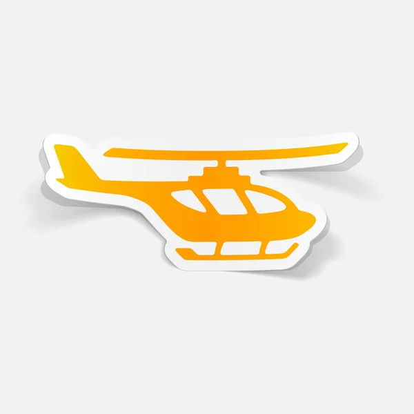 Conception réaliste hélicoptère jaune — Image vectorielle