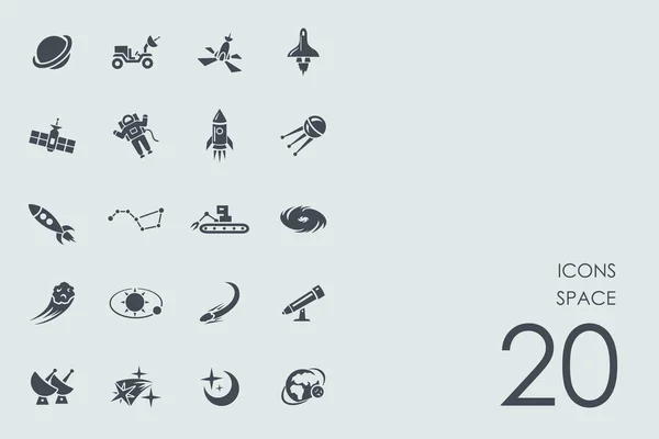 Set of space icons — Stock Vector