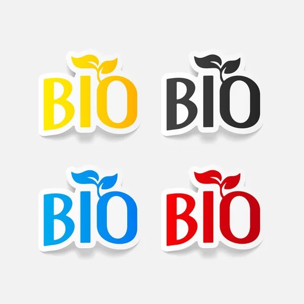 Signo de bio color realista — Archivo Imágenes Vectoriales