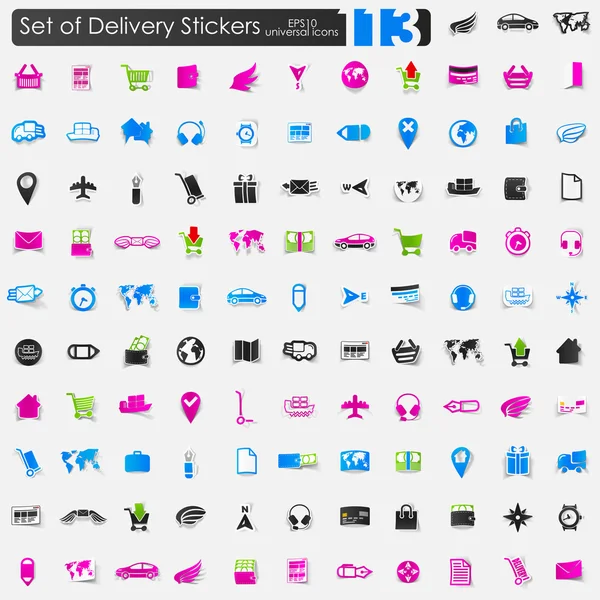 Set of delivery stickers — Stock Vector