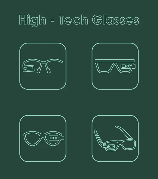 Yüksek teknolojili gözlük dizi — Stok Vektör