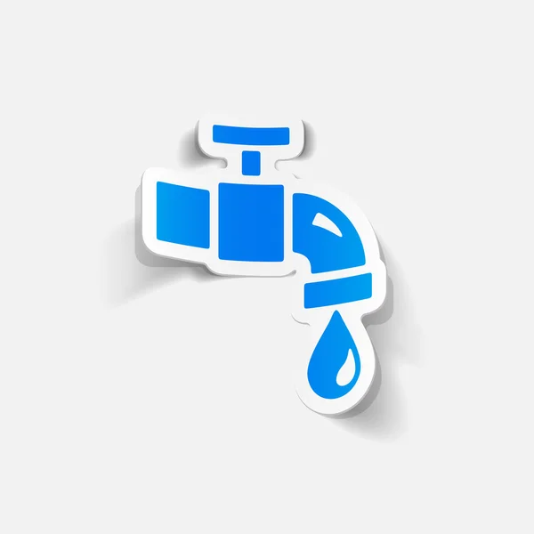 Realistic blue water tap — Διανυσματικό Αρχείο
