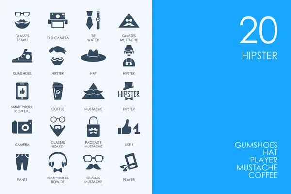BLUE HAMSTER Library hipster icons — Διανυσματικό Αρχείο