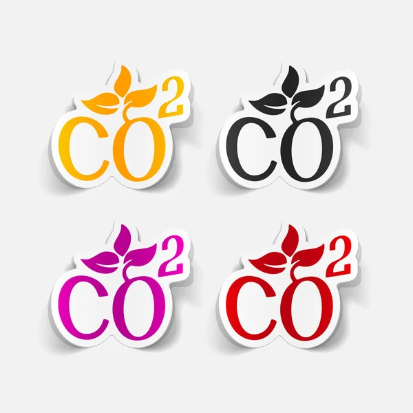Color co2 sign dioxide — Stock Vector