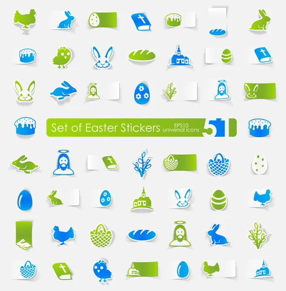 Ensemble de stickers Pâques — Image vectorielle