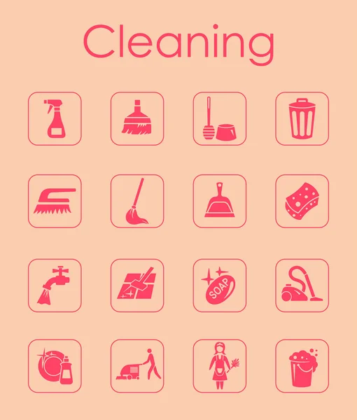 Conjunto de iconos simples de limpieza — Archivo Imágenes Vectoriales