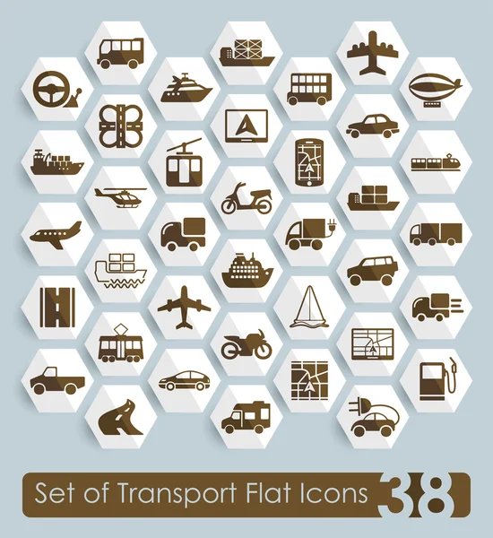 Conjunto de ícones de transporte — Vetor de Stock