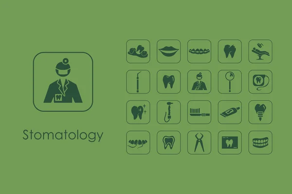 Conjunto de ícones de estomatologia —  Vetores de Stock