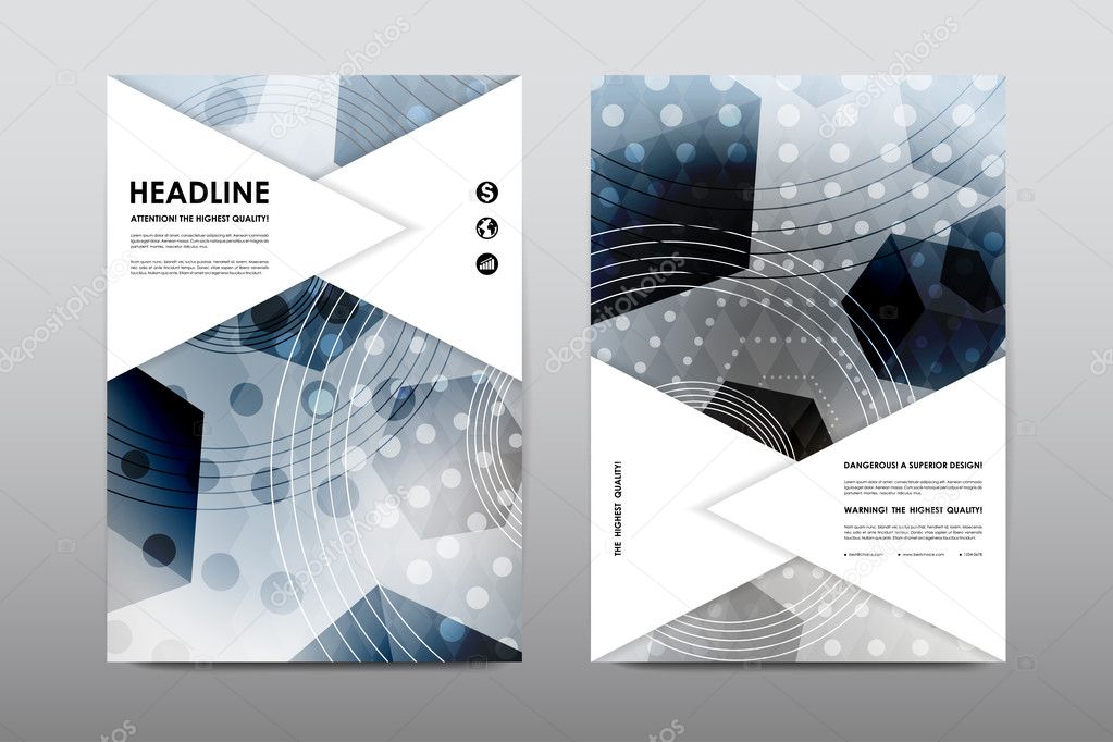 Magazine booklet cover with abstract background