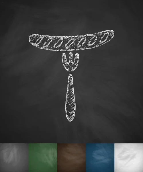 叉与香肠图标 — 图库矢量图片
