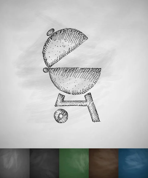 Håndtegnede grill ikon – Stock-vektor