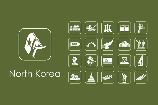 Reihe nordkoreanischer Ikonen — Stockvektor