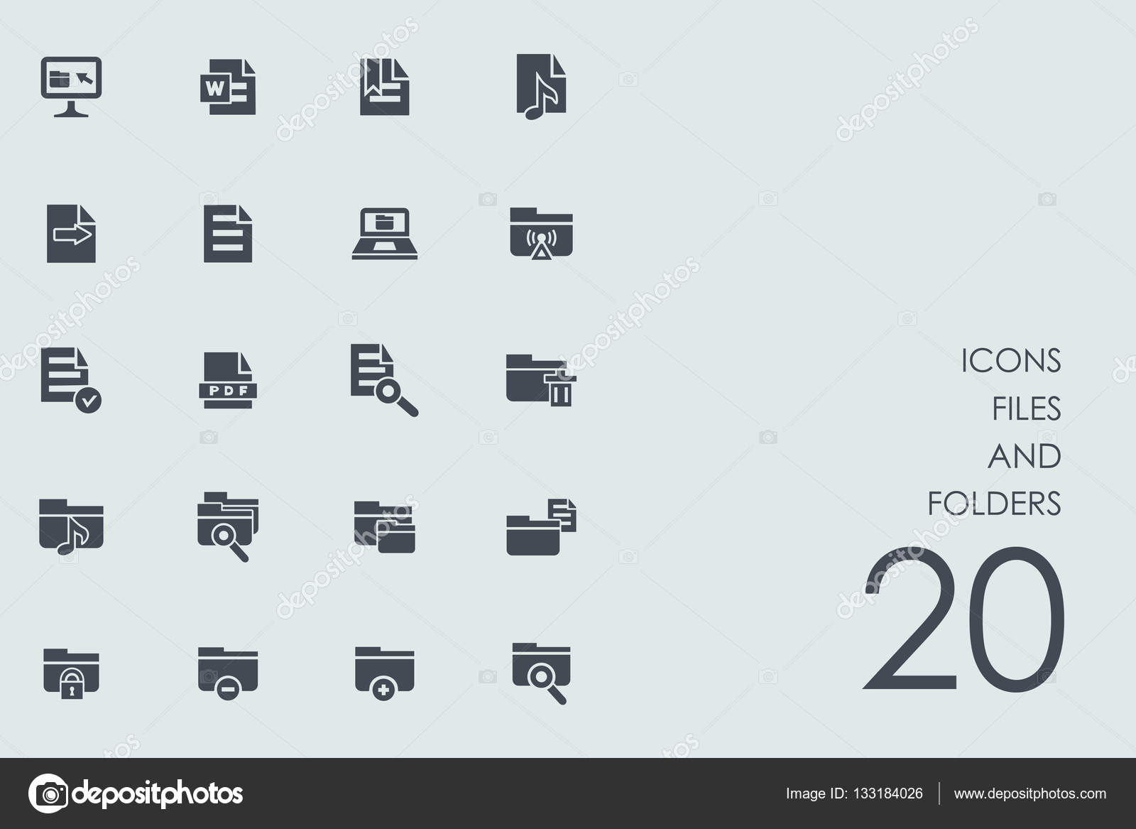Set of files and folders icons Stock Vector by ©Palau83 133184026