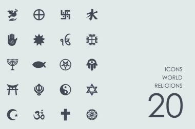 Set of world religions icons