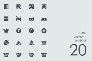 Çamaşırhane simgeleri simge kümesi